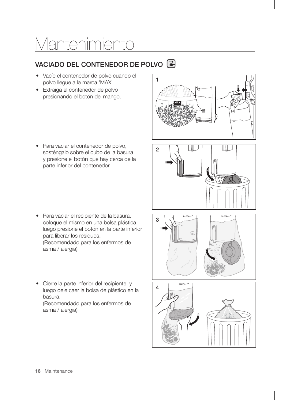 Mantenimiento | Samsung VU12F40SBBT-AA User Manual | Page 72 / 84