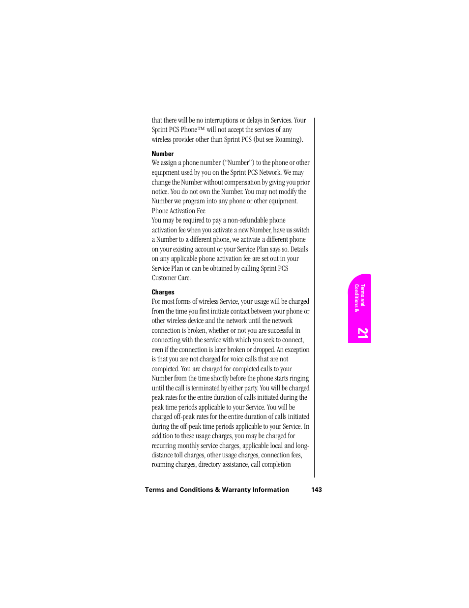 Number, Charges | Samsung SPH-N300NS-XAR User Manual | Page 143 / 163