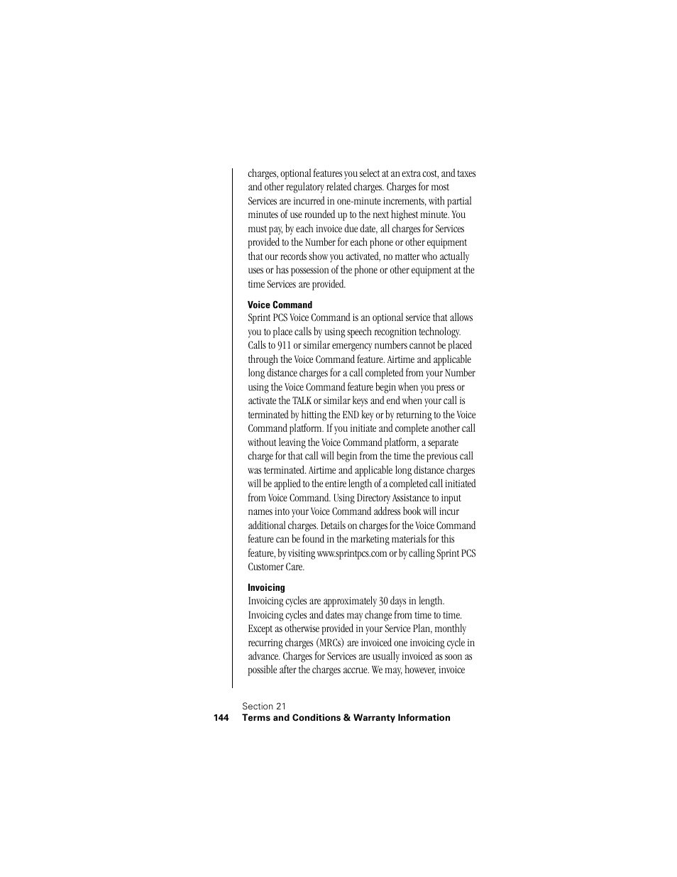 Voice command, Invoicing | Samsung SPH-N300NS-XAR User Manual | Page 144 / 163