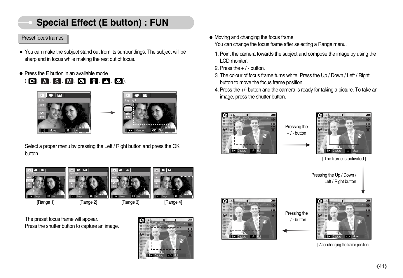 Special effect (e button) : fun | Samsung EC-S1050BDA-AS User Manual | Page 42 / 102