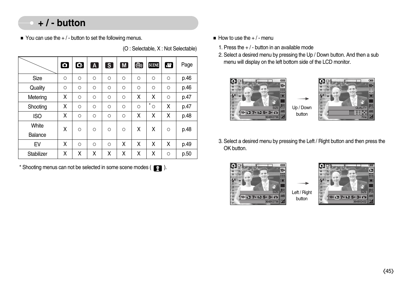 Button | Samsung EC-S1050BDA-AS User Manual | Page 46 / 102