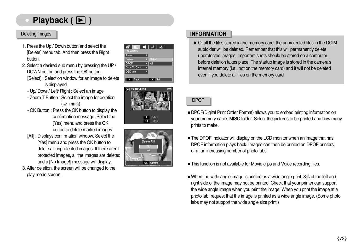 Playback ( ), Information | Samsung EC-S1050BDA-AS User Manual | Page 74 / 102