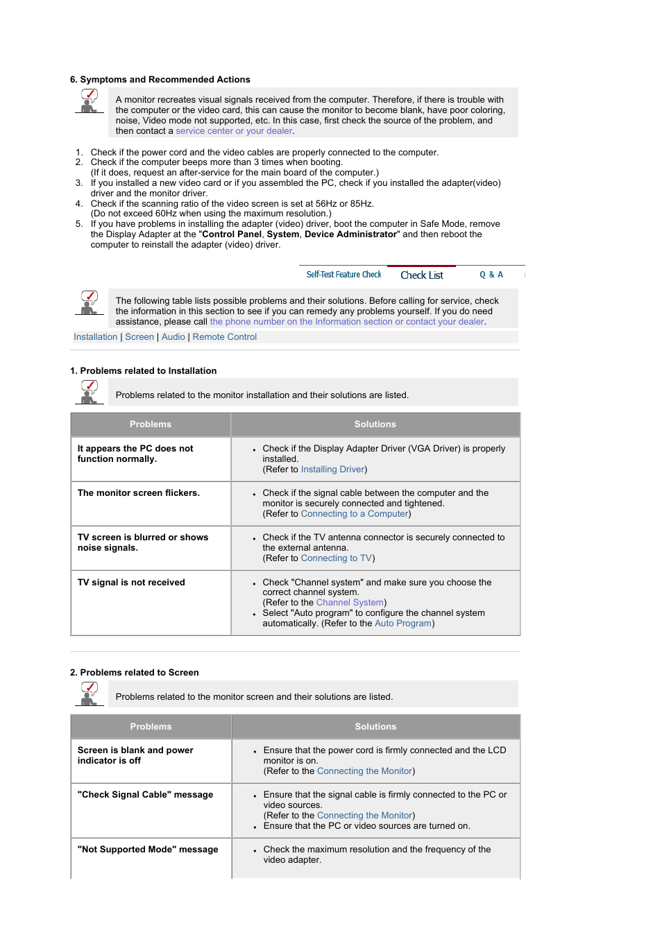 Check list | Samsung LS19RTUSSZ-XAZ User Manual | Page 41 / 56