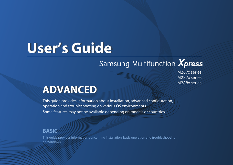 Advanced, User’s guide | Samsung SL-M2875FD-XAA User Manual | Page 138 / 324
