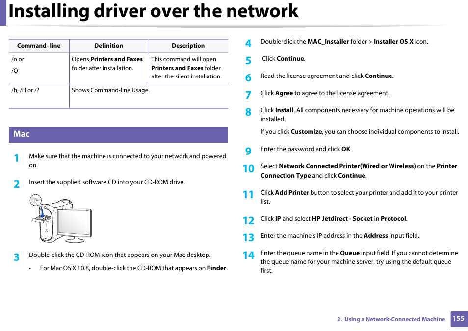 Installing driver over the network | Samsung SL-M2875FD-XAA User Manual | Page 155 / 324