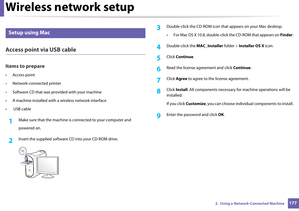 Wireless network setup | Samsung SL-M2875FD-XAA User Manual | Page 177 / 324