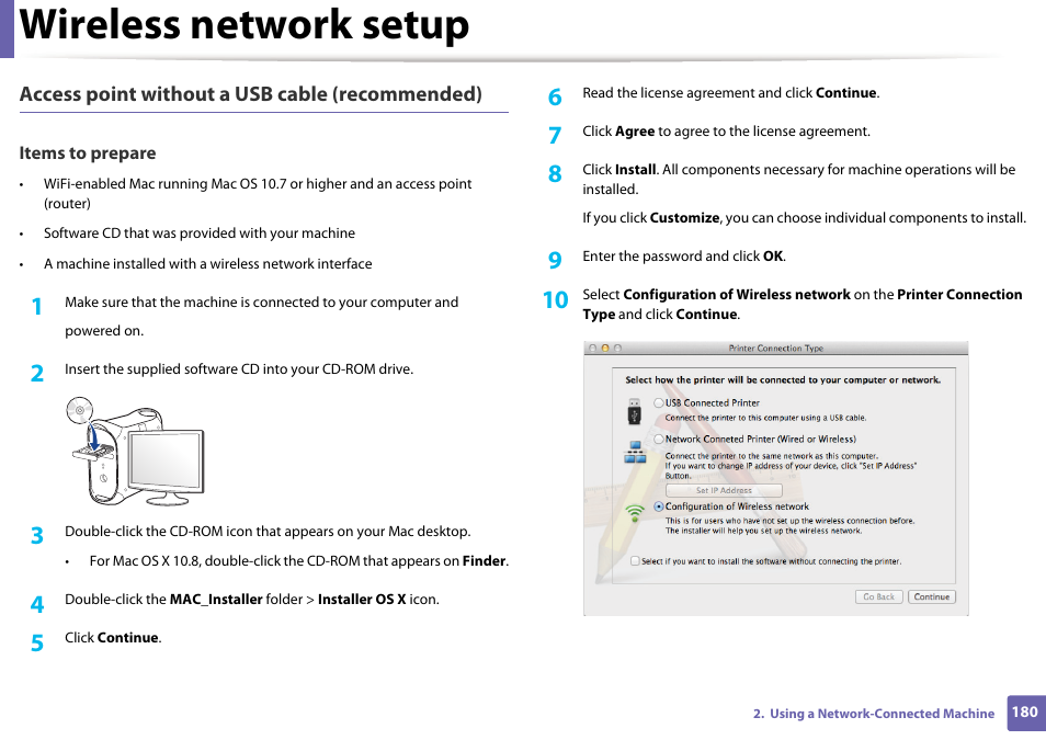 Wireless network setup | Samsung SL-M2875FD-XAA User Manual | Page 180 / 324