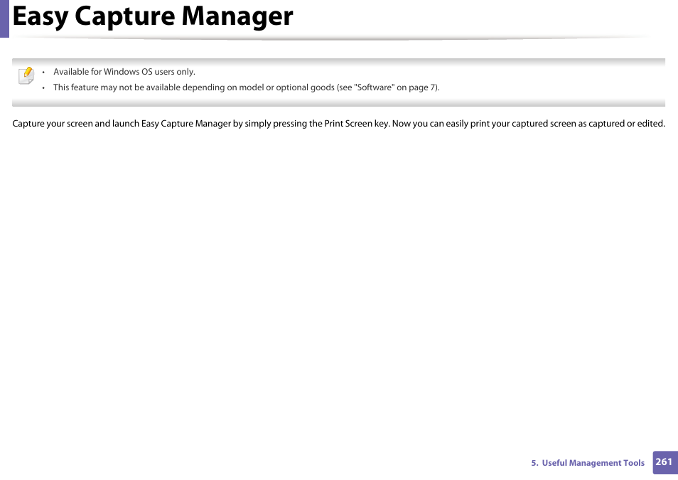 Easy capture manager | Samsung SL-M2875FD-XAA User Manual | Page 261 / 324