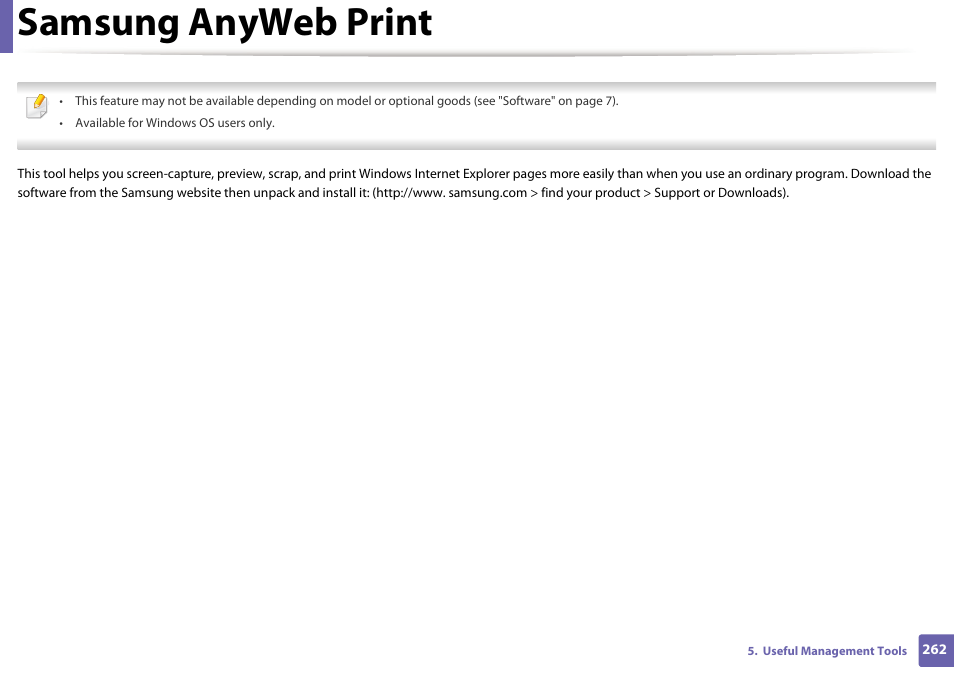 Samsung anyweb print | Samsung SL-M2875FD-XAA User Manual | Page 262 / 324