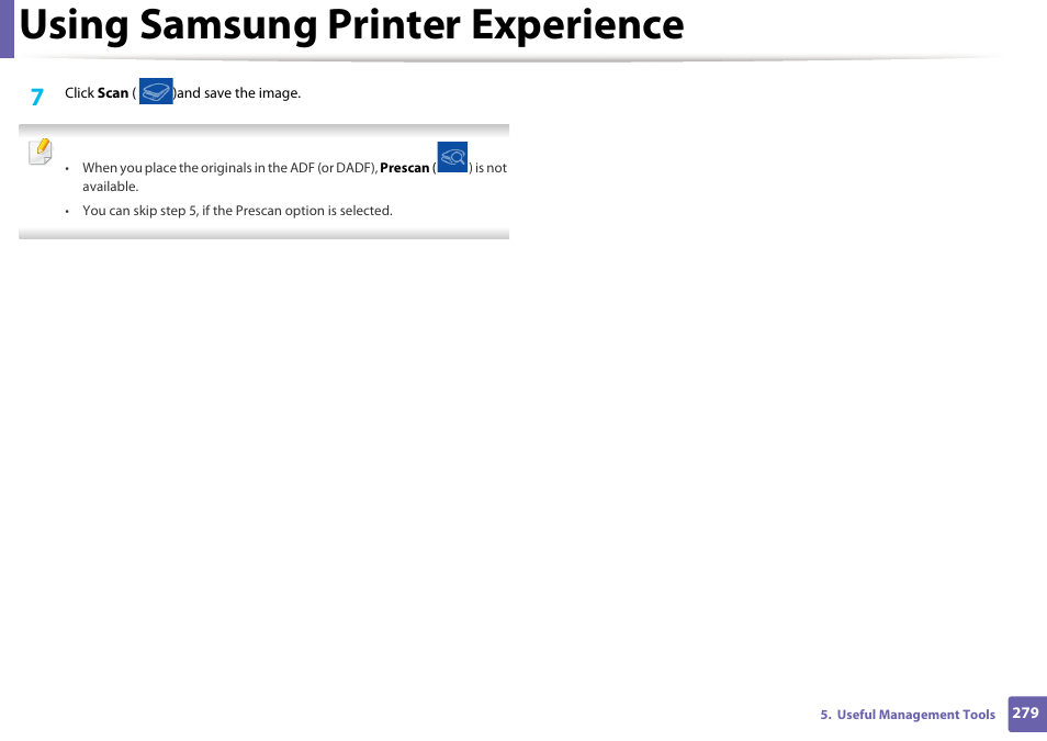 Using samsung printer experience | Samsung SL-M2875FD-XAA User Manual | Page 279 / 324