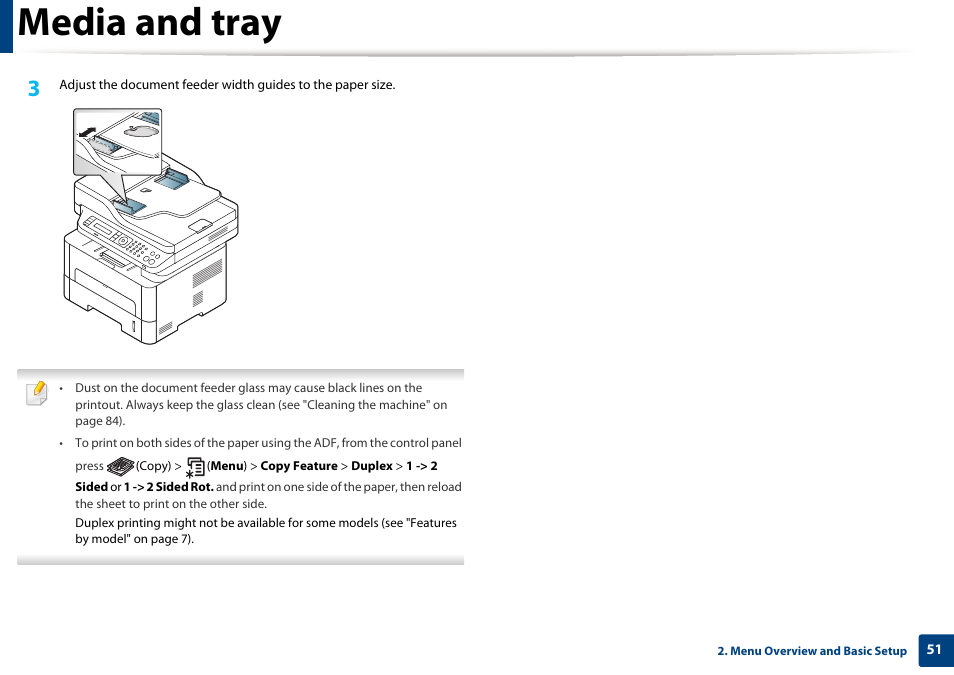 Media and tray | Samsung SL-M2875FD-XAA User Manual | Page 51 / 324