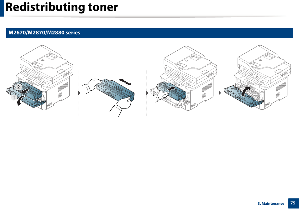 Redistributing toner | Samsung SL-M2875FD-XAA User Manual | Page 75 / 324