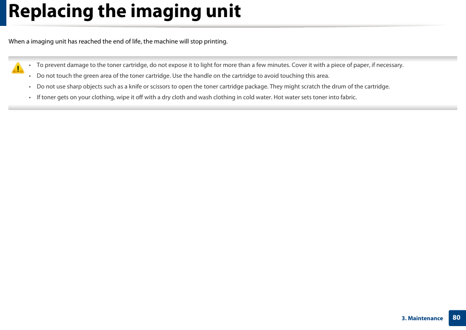 Replacing the imaging unit | Samsung SL-M2875FD-XAA User Manual | Page 80 / 324