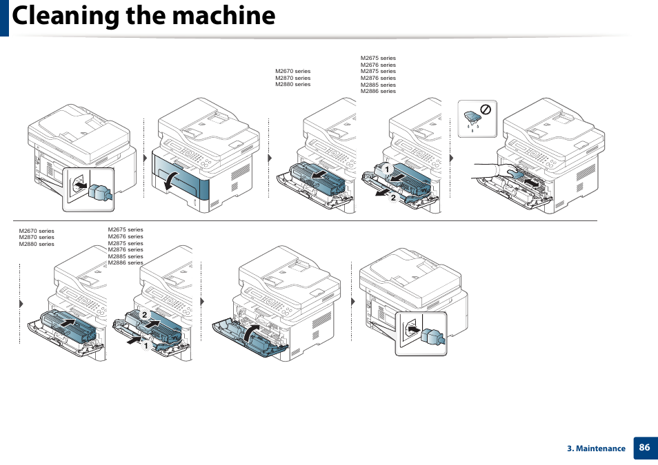 Cleaning the machine | Samsung SL-M2875FD-XAA User Manual | Page 86 / 324