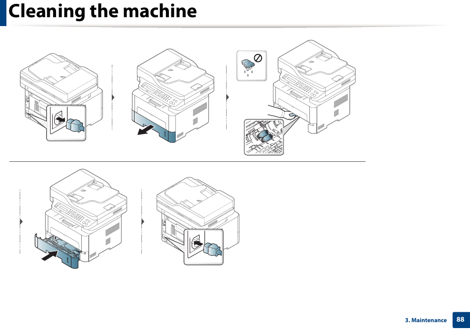 Cleaning the machine | Samsung SL-M2875FD-XAA User Manual | Page 88 / 324