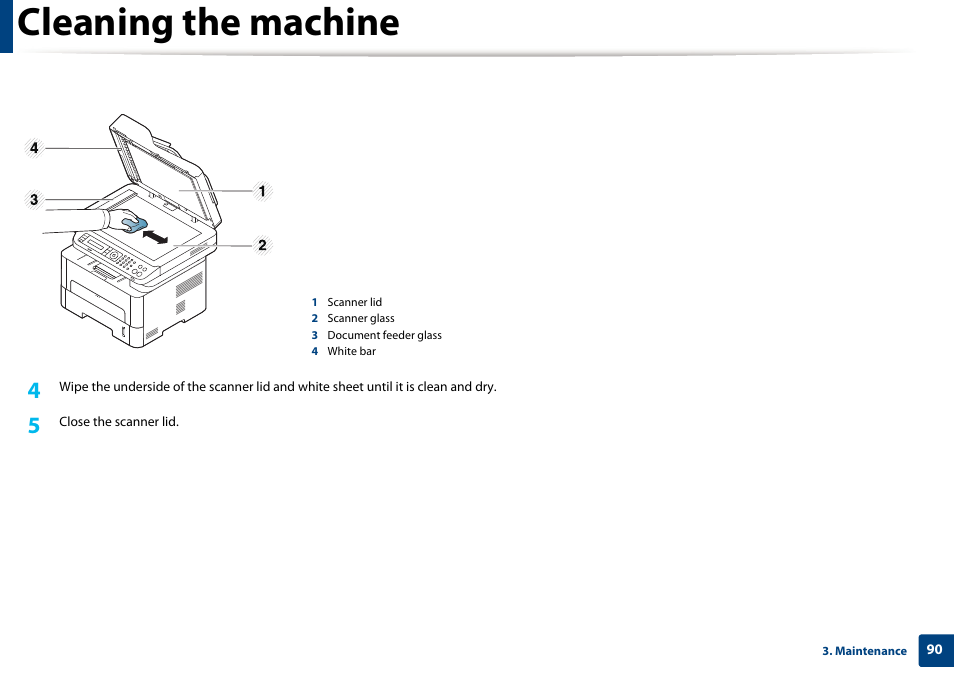 Cleaning the machine | Samsung SL-M2875FD-XAA User Manual | Page 90 / 324