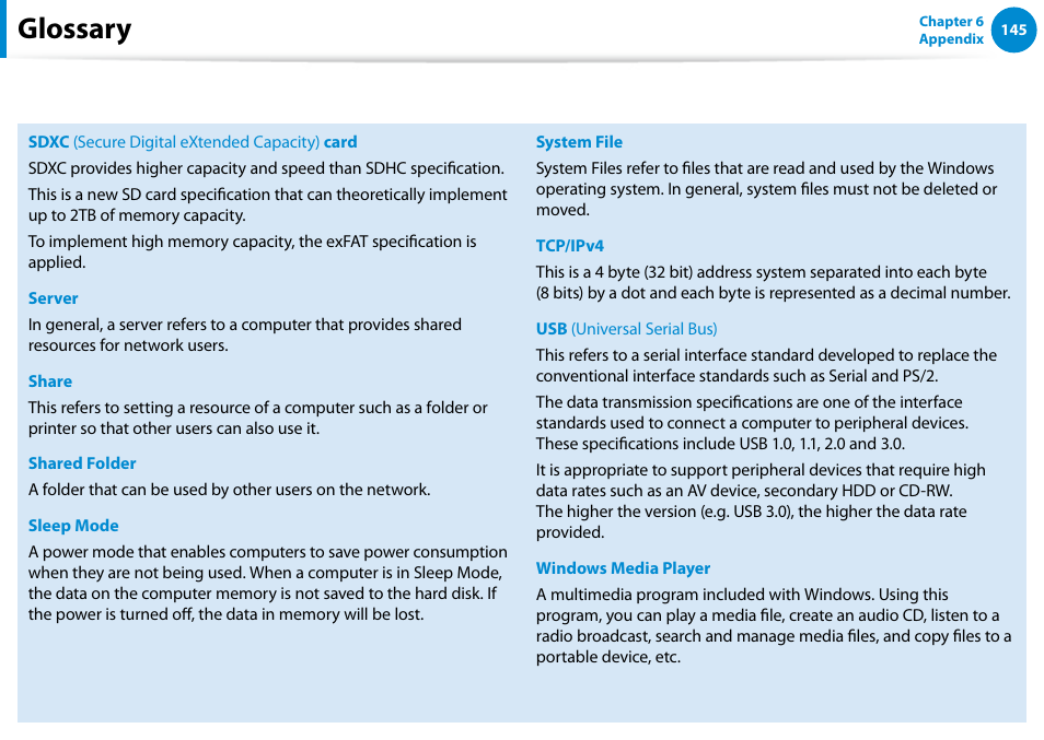 Glossary | Samsung NP540U4E-K01US User Manual | Page 146 / 147