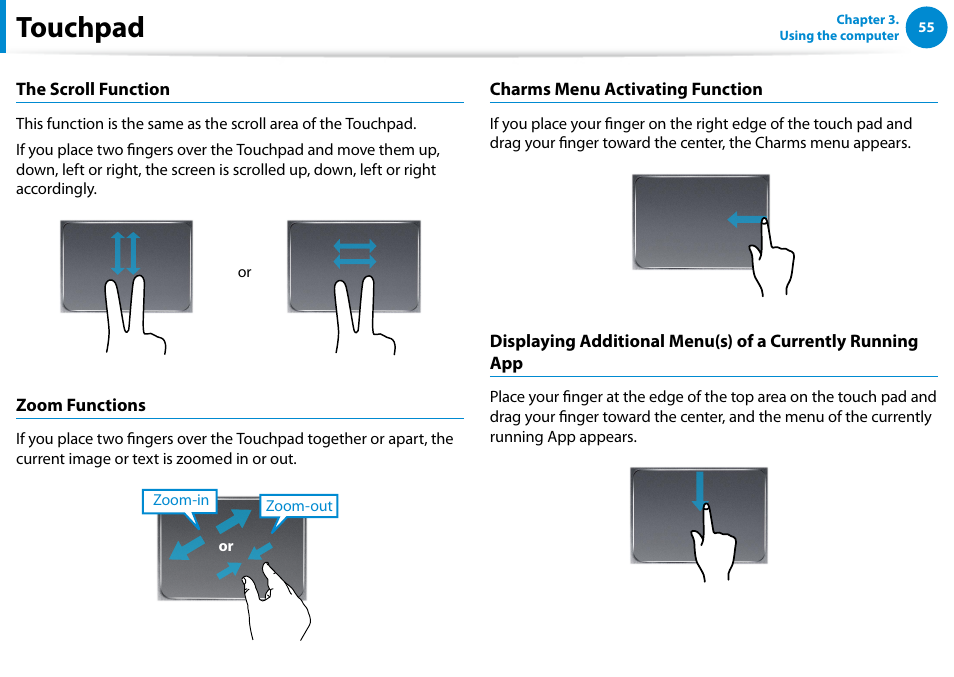 Touchpad | Samsung NP540U4E-K01US User Manual | Page 56 / 147