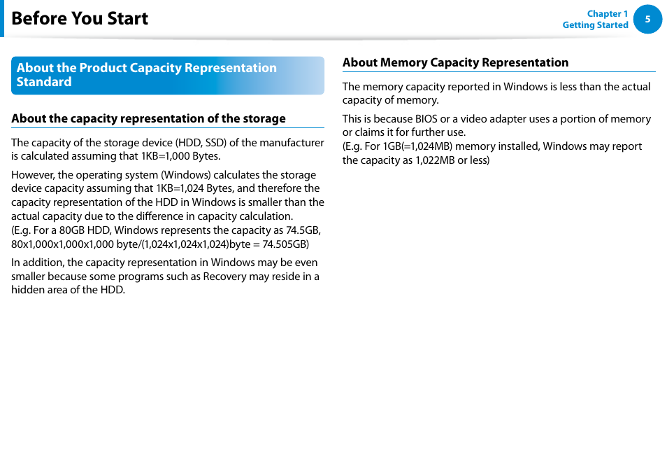 Before you start | Samsung NP540U4E-K01US User Manual | Page 6 / 147