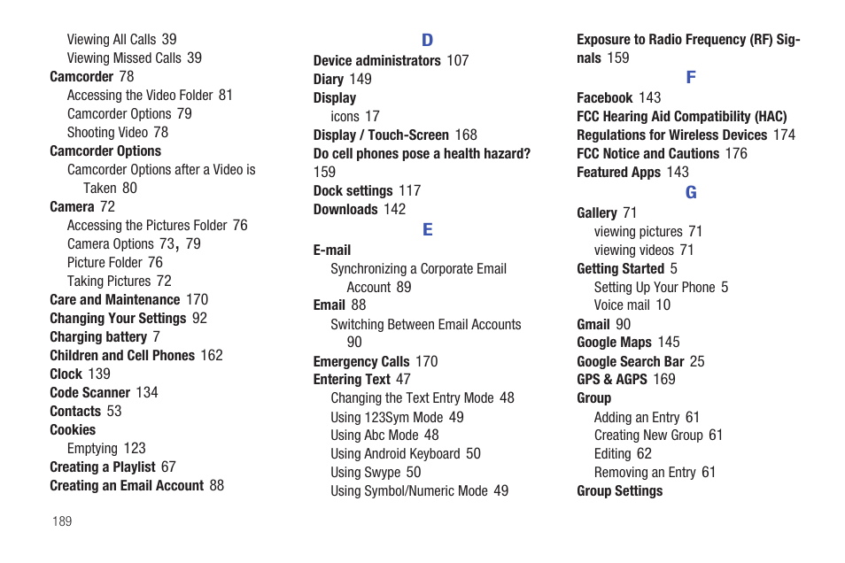 Samsung SGH-I927ZKAATT User Manual | Page 194 / 197