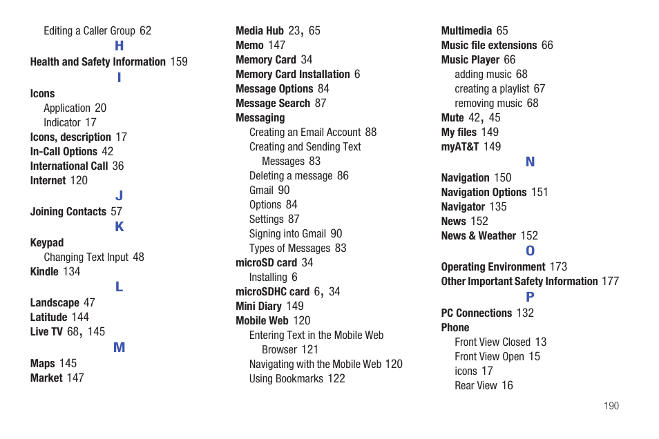 Samsung SGH-I927ZKAATT User Manual | Page 195 / 197