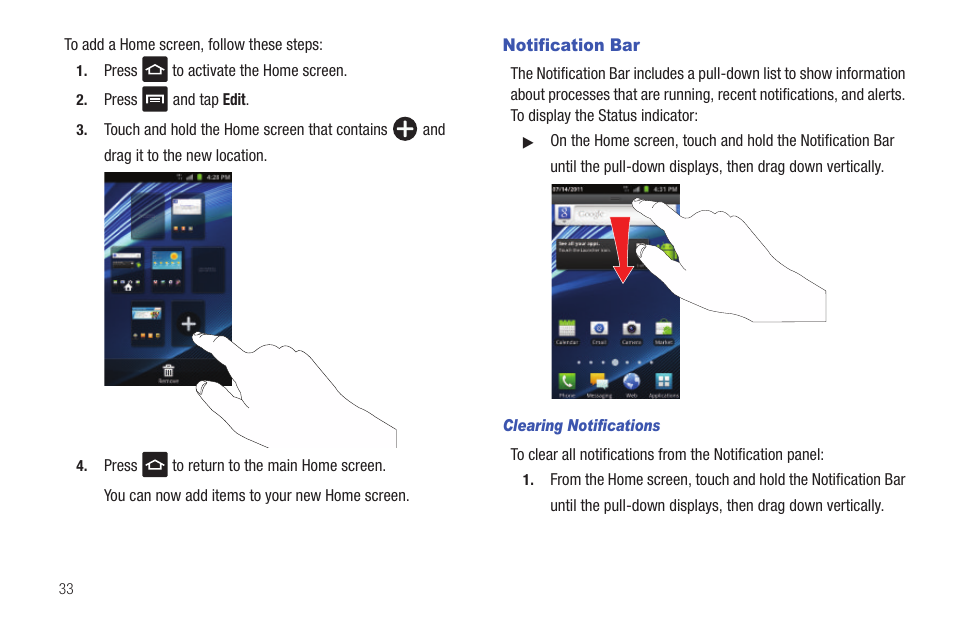 Notification bar | Samsung SGH-I927ZKAATT User Manual | Page 38 / 197