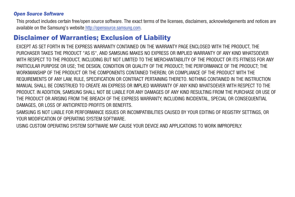 Disclaimer of warranties; exclusion of liability | Samsung SGH-I927ZKAATT User Manual | Page 5 / 197