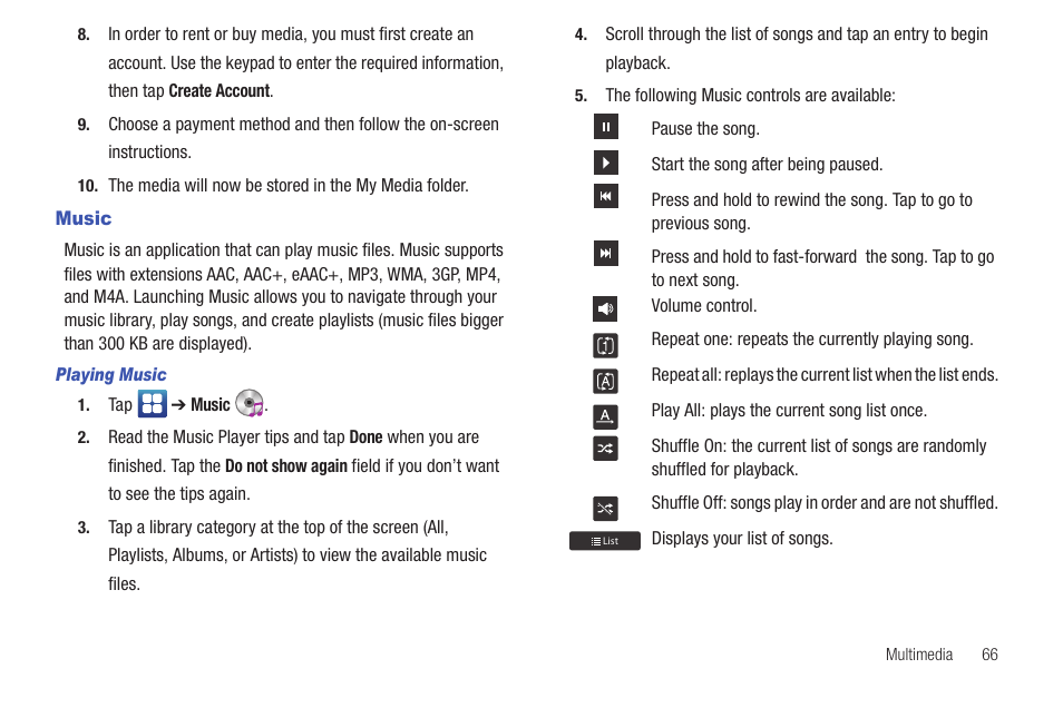 Music | Samsung SGH-I927ZKAATT User Manual | Page 71 / 197