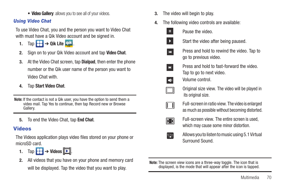 Videos | Samsung SGH-I927ZKAATT User Manual | Page 75 / 197