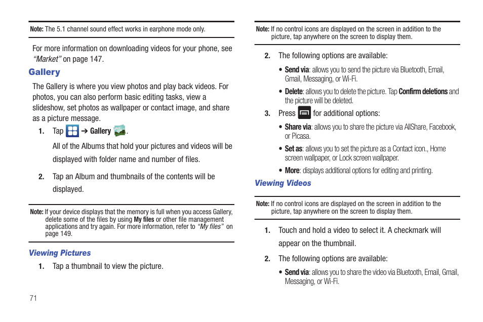 Gallery | Samsung SGH-I927ZKAATT User Manual | Page 76 / 197