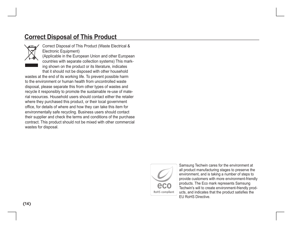 Correct disposal of this product | Samsung EC-S860ZPBA-US User Manual | Page 15 / 50