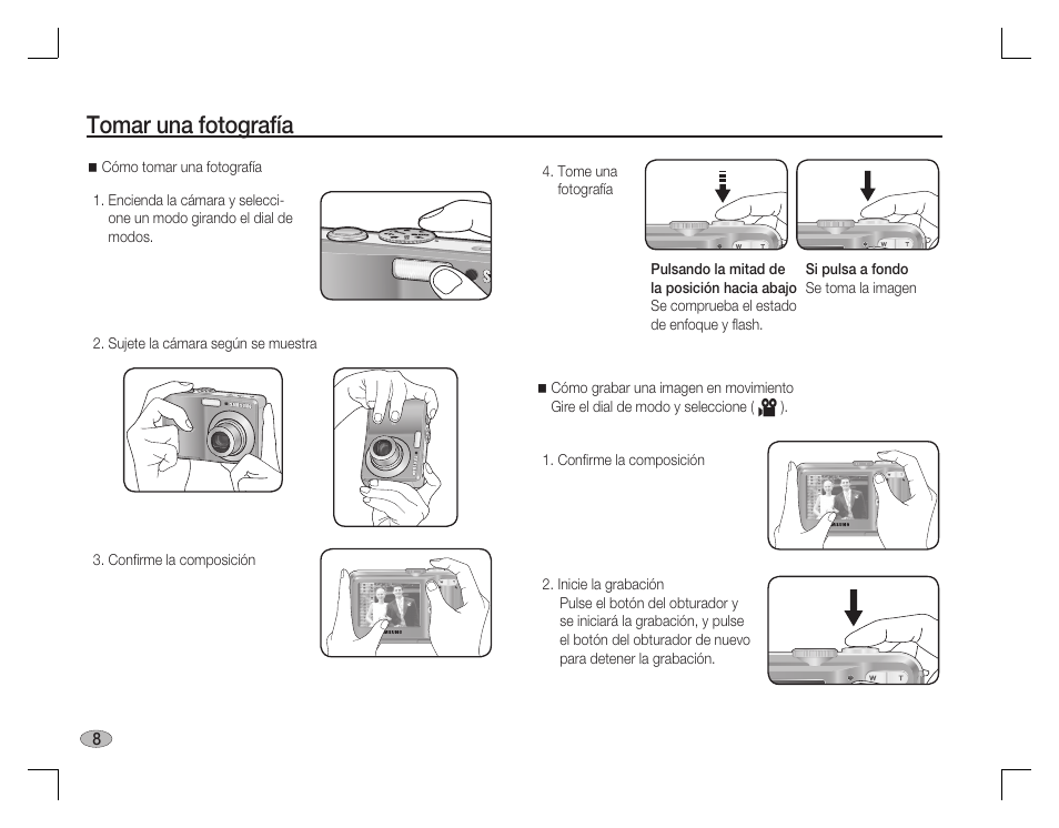 Tomar una fotografía | Samsung EC-S860ZPBA-US User Manual | Page 41 / 50