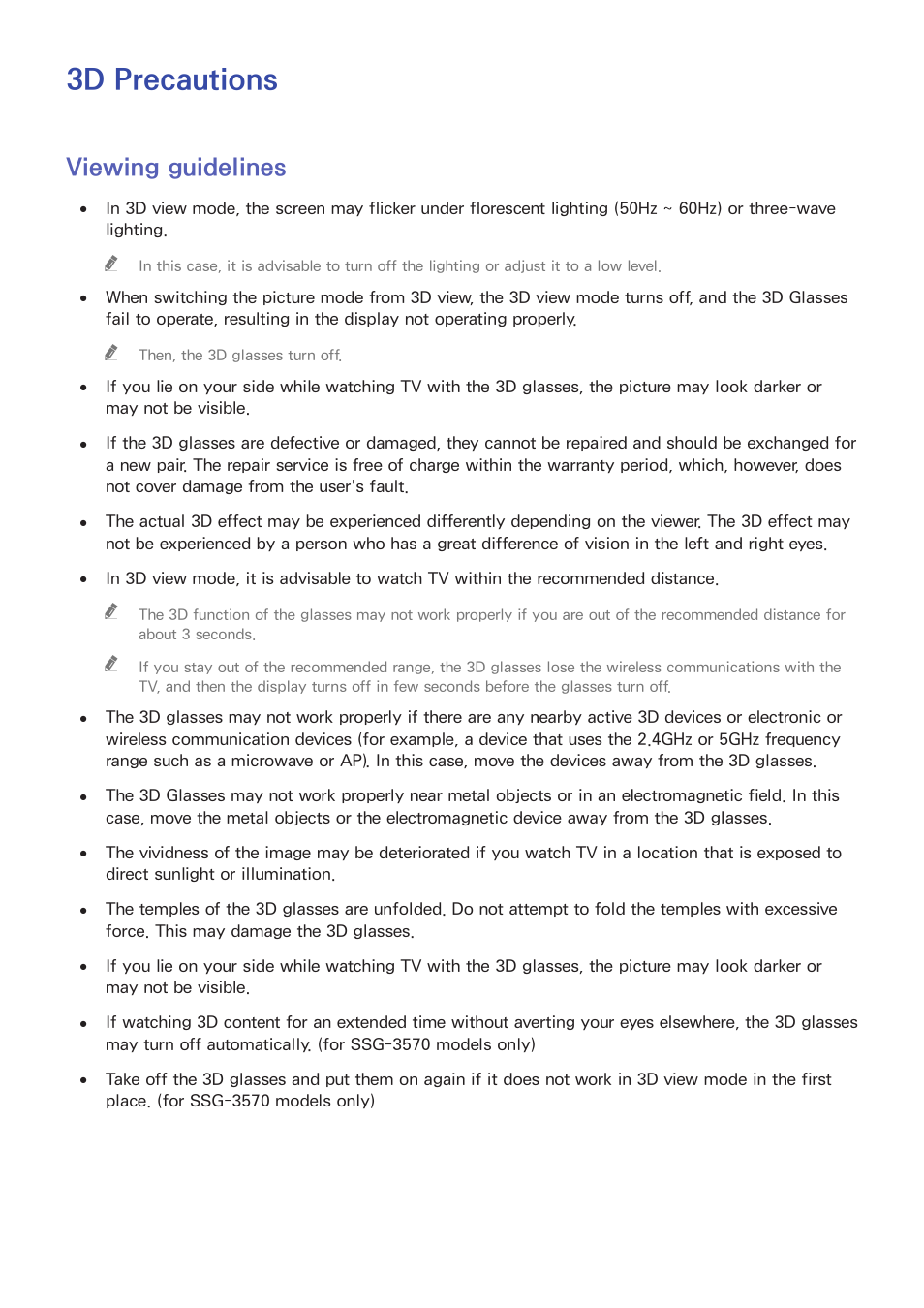 3d precautions, 149 viewing guidelines, Viewing guidelines | Samsung UN60F6350AFXZA User Manual | Page 156 / 170