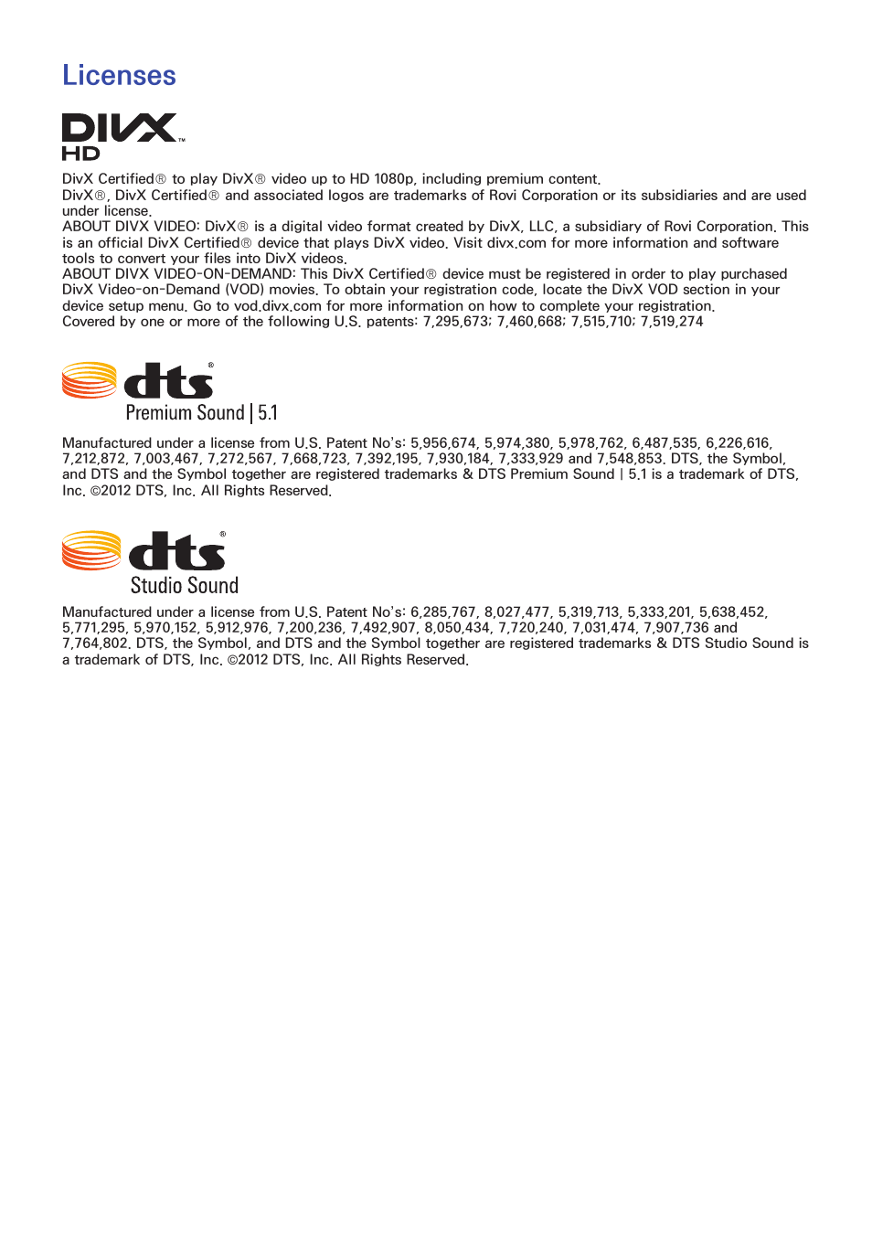 Licenses | Samsung UN60F6350AFXZA User Manual | Page 159 / 170