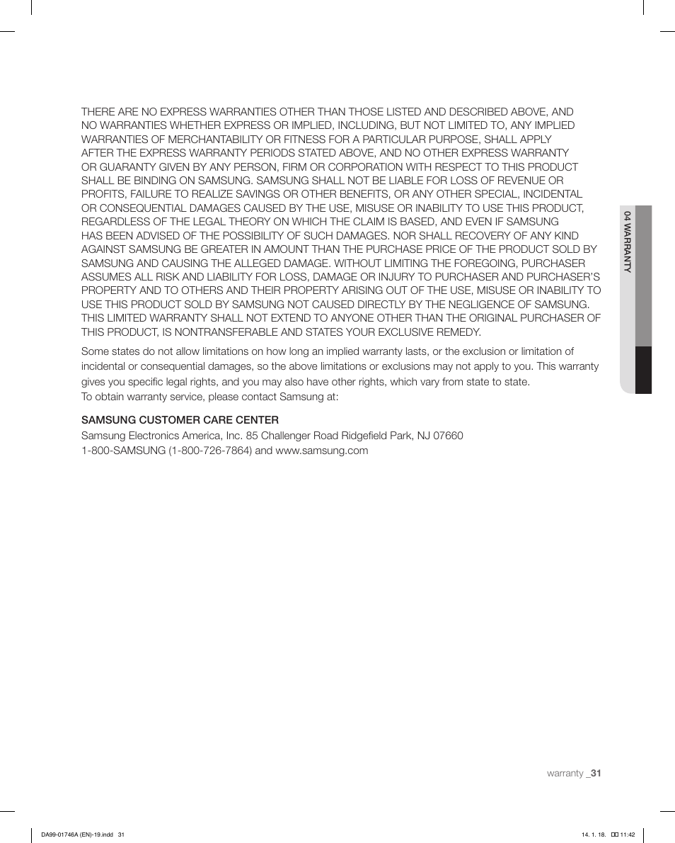 Samsung RSG257AAWP-XAA User Manual | Page 31 / 32