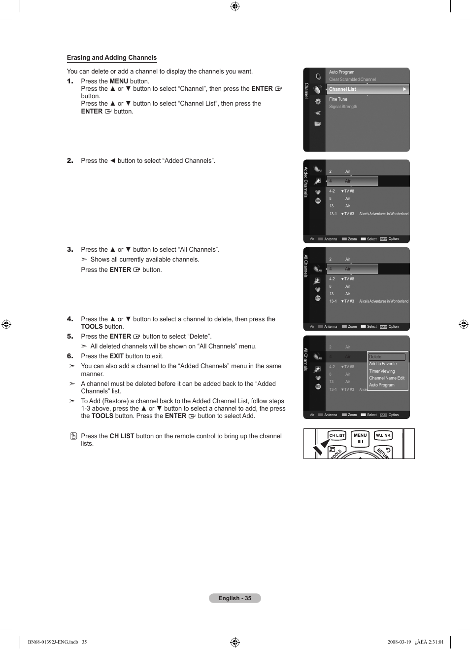 Samsung LN46A540P2FXZA User Manual | Page 37 / 197