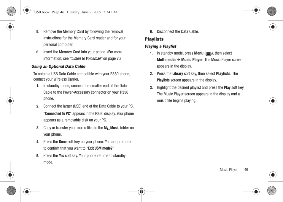 Playlists | Samsung SCH-R350TGAXAR User Manual | Page 49 / 110