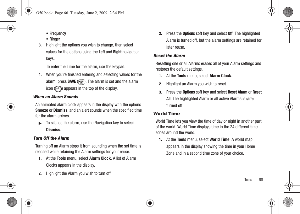 World time | Samsung SCH-R350TGAXAR User Manual | Page 69 / 110