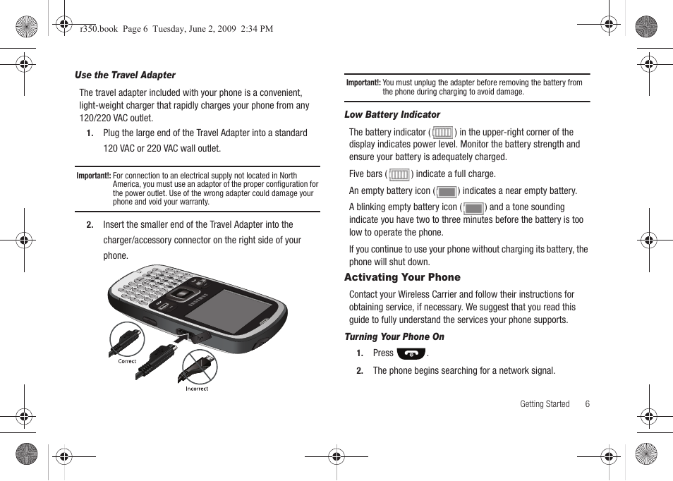 Activating your phone | Samsung SCH-R350TGAXAR User Manual | Page 9 / 110