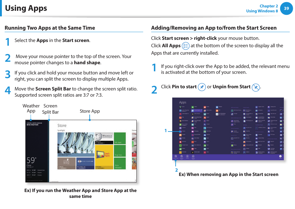 Using apps | Samsung NP915S3G-K04US User Manual | Page 39 / 145