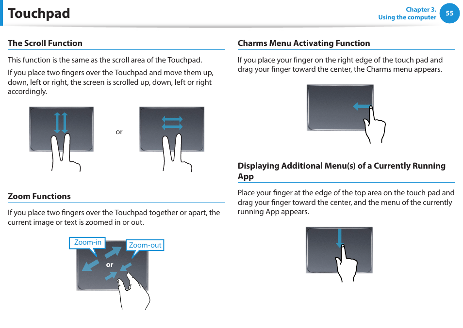 Touchpad | Samsung NP915S3G-K04US User Manual | Page 55 / 145