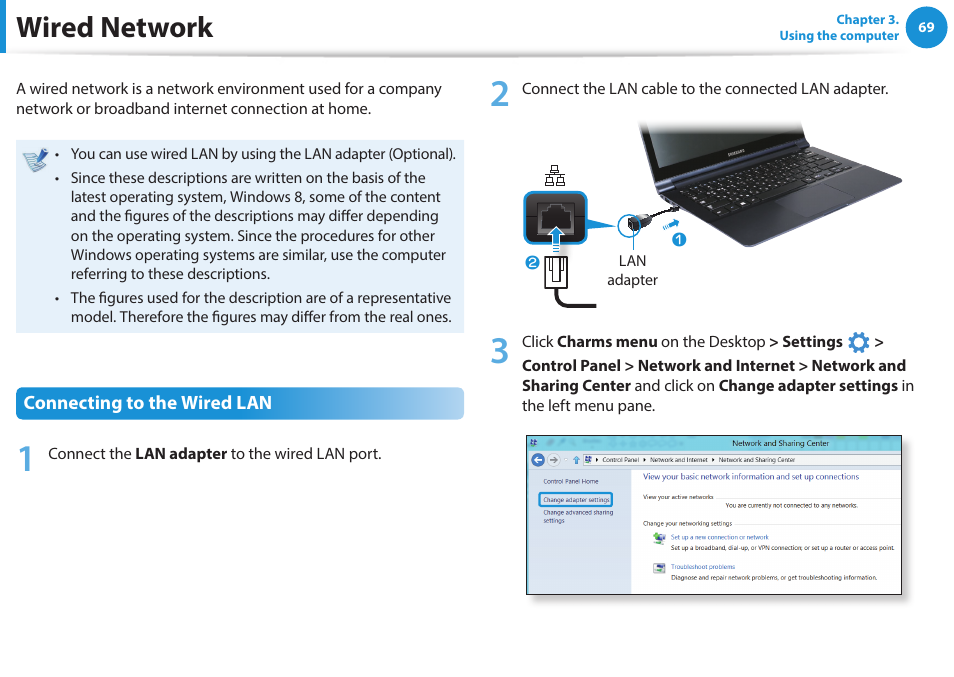 Wired network | Samsung NP915S3G-K04US User Manual | Page 69 / 145