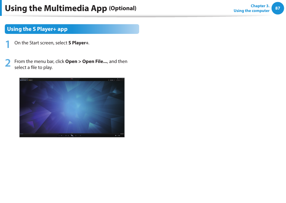 Using the multimedia app | Samsung NP915S3G-K04US User Manual | Page 87 / 145