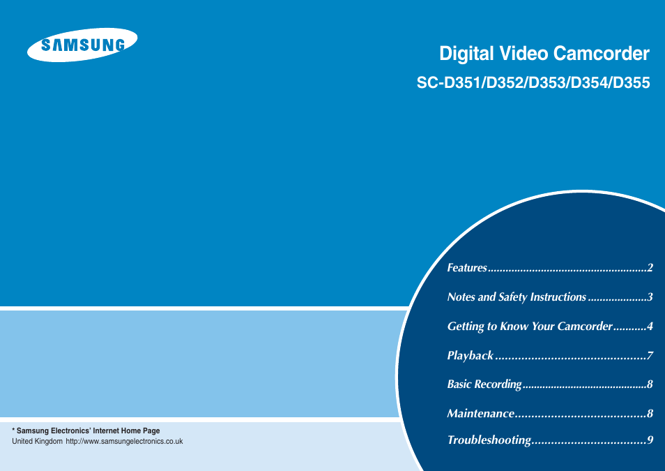 Samsung SC-D353-XAC User Manual | 9 pages