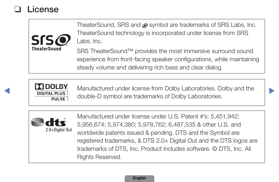 License | Samsung LN19D450G1DXZA User Manual | Page 199 / 200