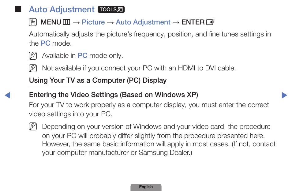 Auto adjustment t o | Samsung LN19D450G1DXZA User Manual | Page 33 / 200