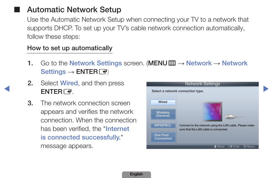 Automatic network setup | Samsung LN19D450G1DXZA User Manual | Page 56 / 200