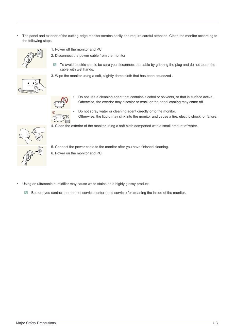 3 cleaning the monitor, Cleaning the monitor -3 | Samsung LS24B240KL-ZA User Manual | Page 5 / 38