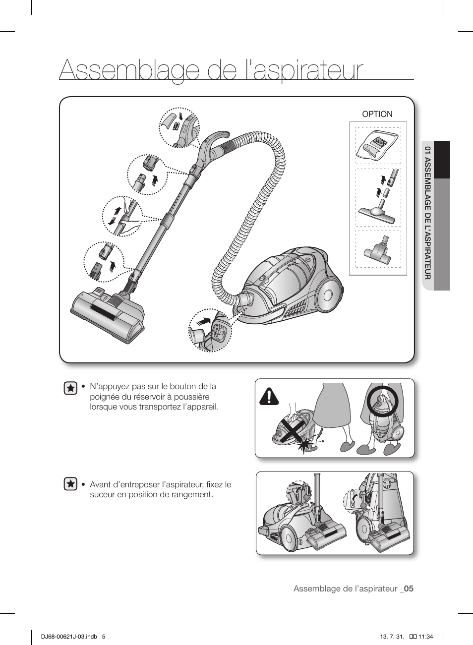 Assemblage de l’aspirateur | Samsung VCC96P0H1G-XAA User Manual | Page 23 / 56