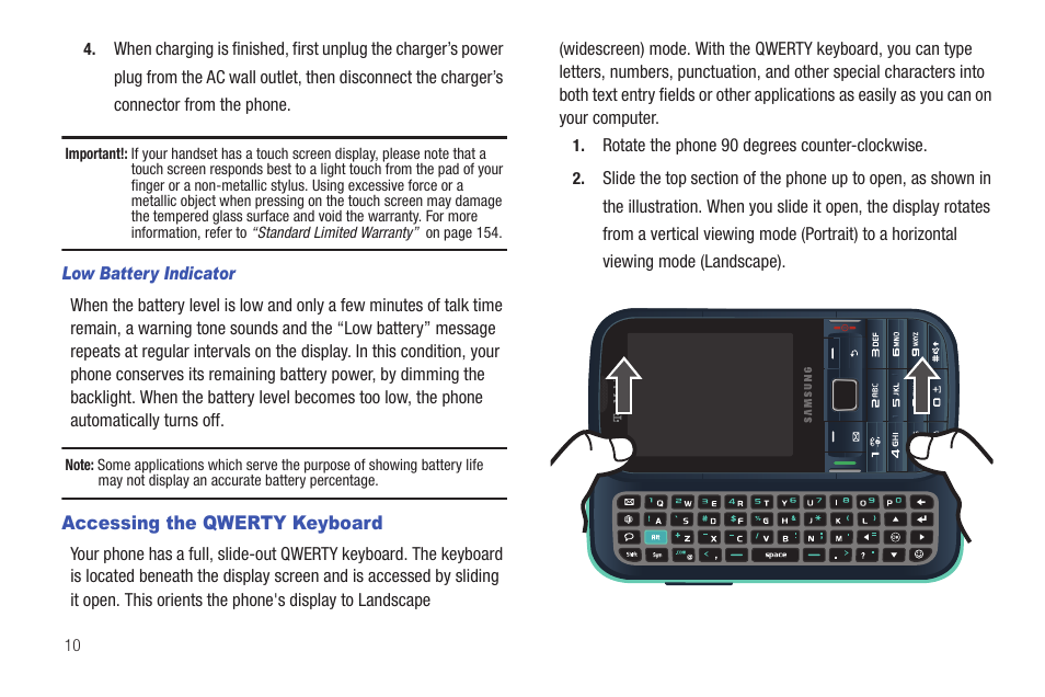 Accessing the qwerty keyboard | Samsung SGH-T379UABTMB User Manual | Page 16 / 174